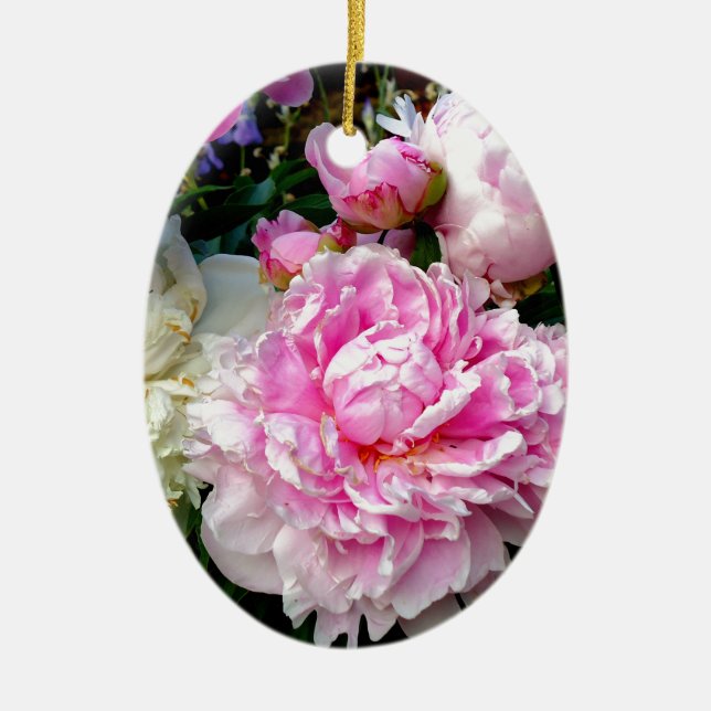 Rosa und weiße Erdnüsse Keramik Ornament (Vorne)