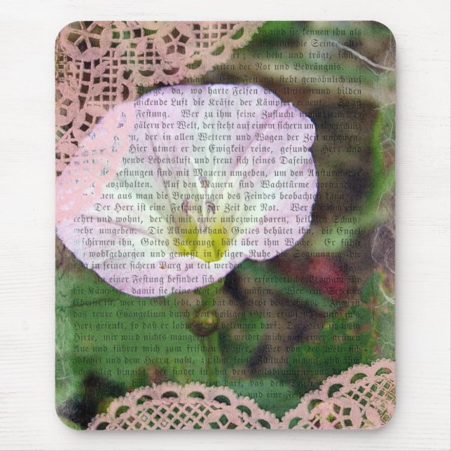Rosa und Weiße Feldwinde Mousepad (Vorne)