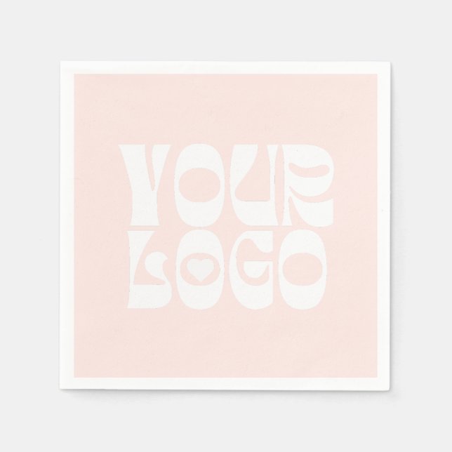 Rosa und weiße Firmenlogos Napoleon Serviette (Vorderseite)