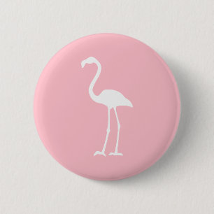 Rosa und weiße Flamingo Button