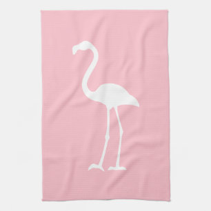 Rosa und weiße Flamingo Handtuch