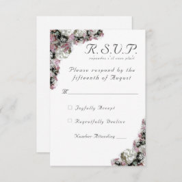 Rosa und weiße florale katholische Hochzeitskarte RSVP Karte