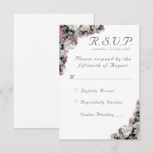Rosa und weiße florale katholische Hochzeitskarte RSVP Karte