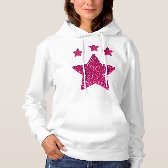 Rosa und weiße Frauenhauben Hoodie (Vorderseite)