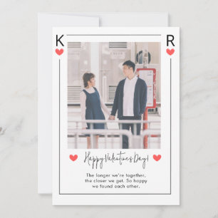 Rosa und Weiße Frohe Valentinstag Grußkarte Einladung