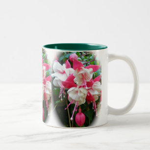 Rosa und weiße Fuschia-Tasse Zweifarbige Tasse