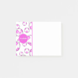 Rosa und weiße Fußball-Bälle mädchen Sport Post-it Klebezettel