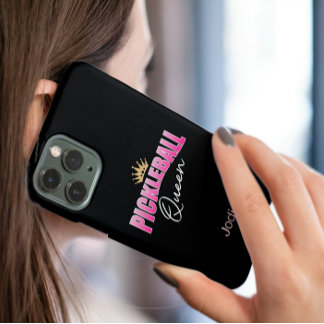 Rosa und weiße Goldkrone Pickleball Queen iPhone 16 Hülle