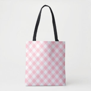 Rosa und weiße große Diagonal-Gingham-Karos