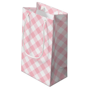 Rosa und weiße große Diagonal-Gingham-Karos Kleine Geschenktüte
