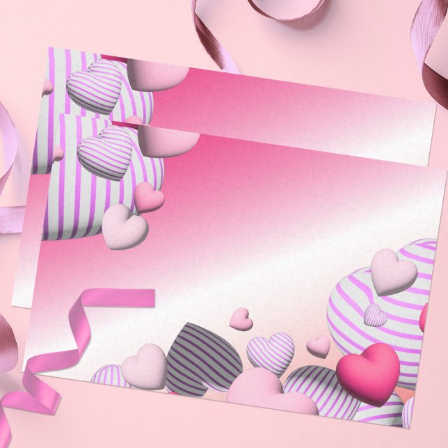 Rosa und weiße Herzblasen Valentinin Seidenpapier (Von Creator hochgeladen)