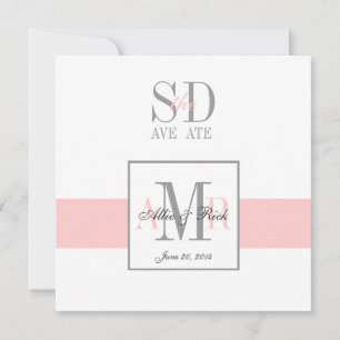 Rosa und Weiße Hochzeitseinladung zur Vorankündigu Save The Date
