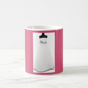 Rosa und weiße Hochzeitskleidung Tasse