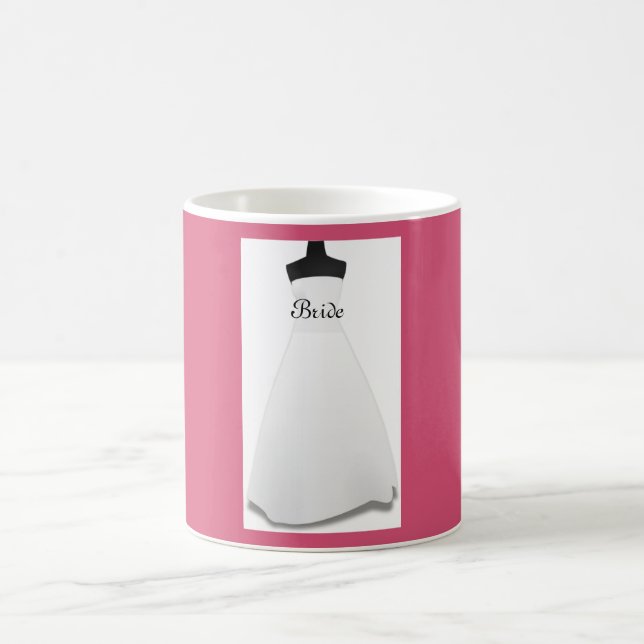 Rosa und weiße Hochzeitskleidung Tasse (Mittel)