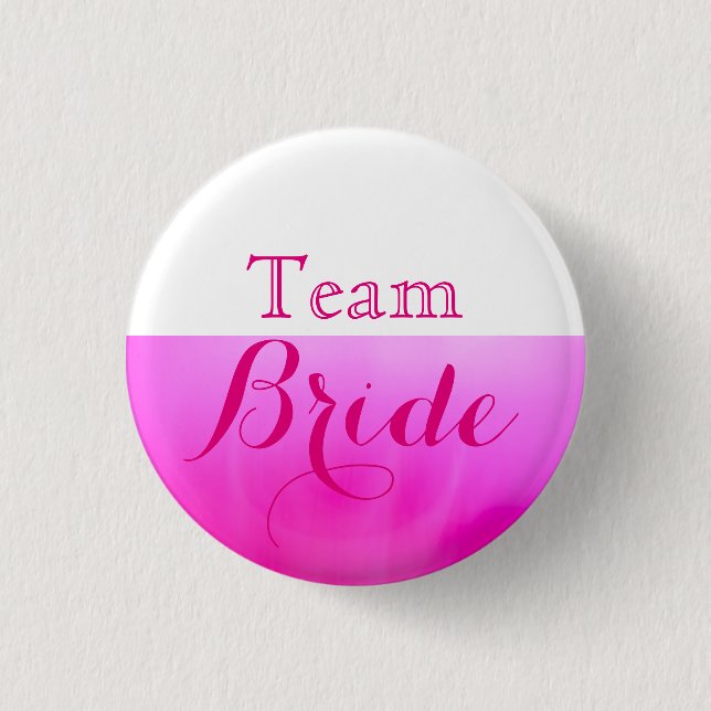 Rosa und Weiße Hochzeitsmannschaft Button (Vorderseite)