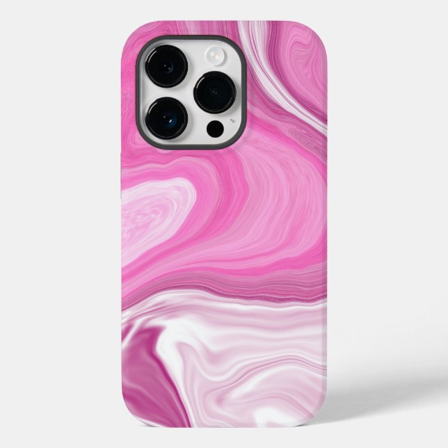 Rosa und weiße Imitat Marmor Case-Mate iPhone Hülle (Rückseite)