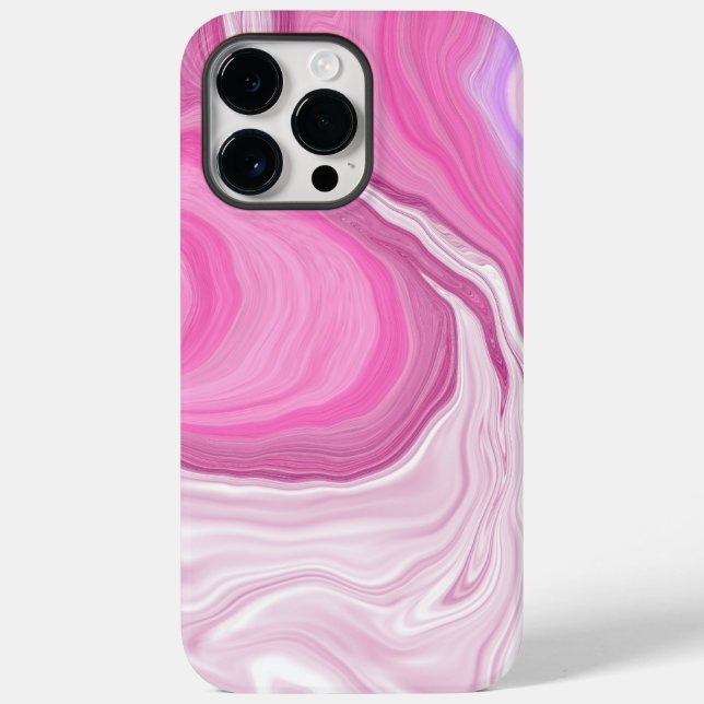 Rosa und weiße Imitat Marmor Case-Mate iPhone Hülle (Rückseite)