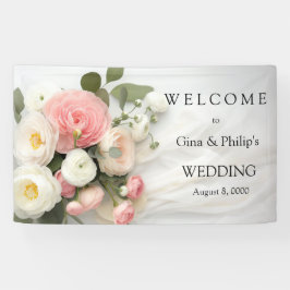 Rosa und weiße Kamelien Banner