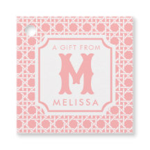 Rosa und Weiße Kanne | Rattan | Monogramm