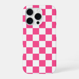 Rosa und weiße karierte Drucke iPhone 16 Pro Hülle