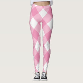 Rosa und weiße Karos Hübsch Girl Feminine Leggin Leggings