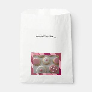 Rosa und weiße Kekse Kinderdusche Geschenktütchen