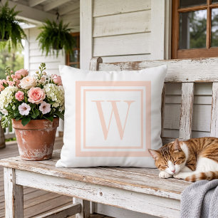 Rosa und weiße, klassische Monogramm Kissen