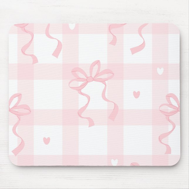 Rosa und Weiße Kokette Themen-Mauspad Mousepad (Vorne)