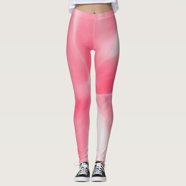 Rosa und weiße Krawatte Leggings (Vorderseite)