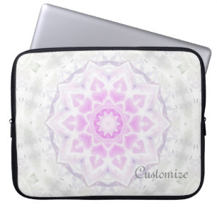 Rosa und Weiße Lacy Kaleidoskop Hörsleeve Laptopschutzhülle
