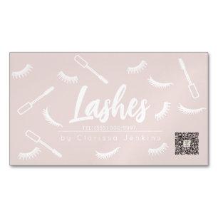 Rosa und weiße Lashes Eyelash Extensions Make-up Magnetische Visitenkarte