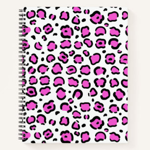Rosa und weiße Leoparden Notizbuch