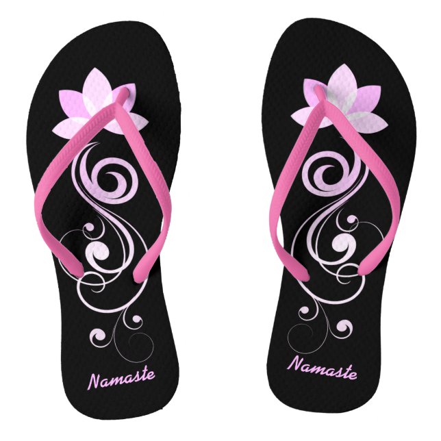 Rosa und weiße Lotus-Blume Flip Flops (Fußbett)