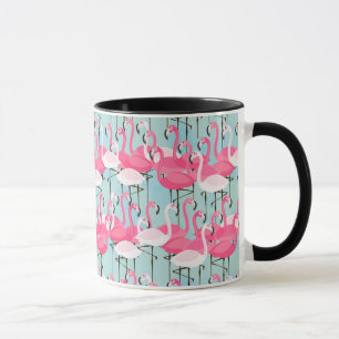 Rosa und weiße Menge der Flamingos Tasse