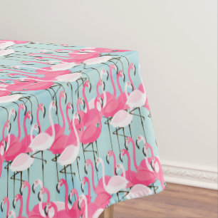 Rosa und weiße Menge der Flamingos Tischdecke