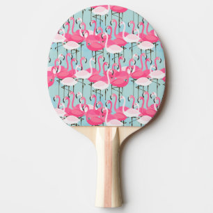 Rosa und weiße Menge der Flamingos Tischtennis Schläger