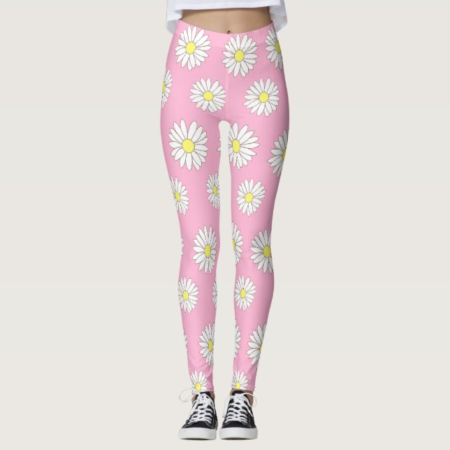 Rosa und weiße Milchprodukte Leggings (Vorderseite)