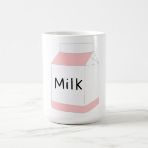 Rosa und weiße Milchverpackung Kaffeetasse