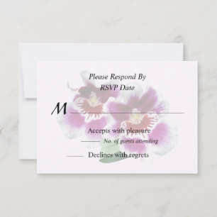 Rosa und weiße Miltoniopsis Orchideen RSVP Karte