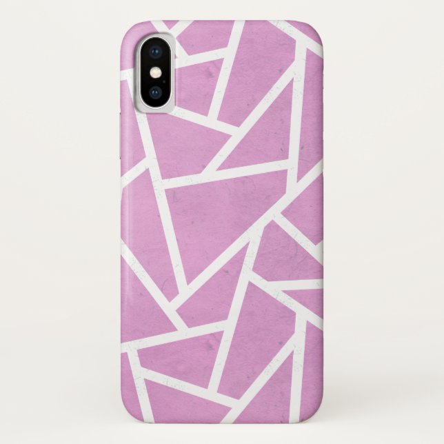 Rosa und weiße Mosaikmuster Case-Mate iPhone Hülle (Rückseite)
