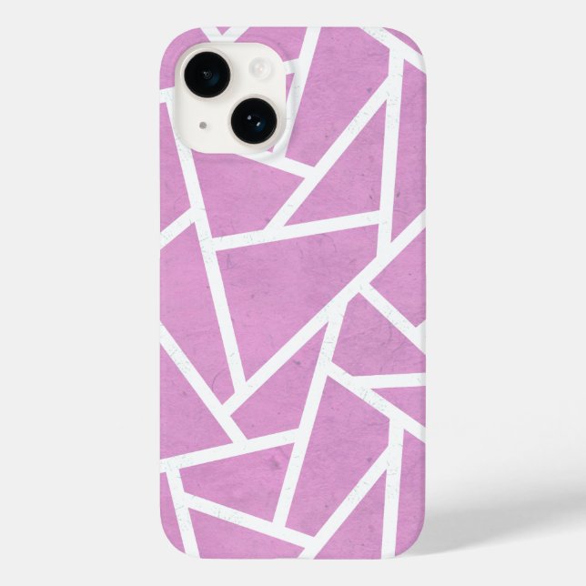 Rosa und weiße Mosaikmuster Case-Mate iPhone Hülle (Rückseite)
