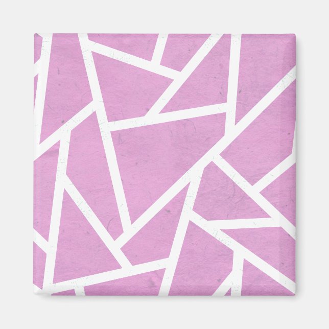 Rosa und weiße Mosaikmuster Magnet (Vorne)