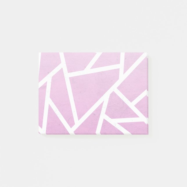 Rosa und weiße Mosaikmuster Post-it Klebezettel (Vorderseite)