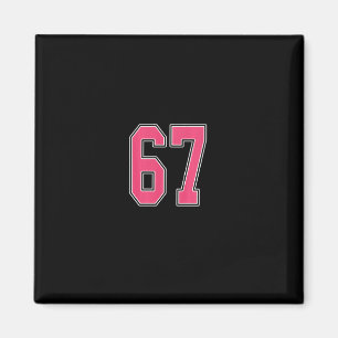 Rosa und weiße Nummer 67 Jersey Spieler Uniform #6 Magnet