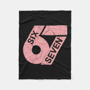 Rosa und weiße Nummer 67 Trikot Spieler Uniform #6 Fleecedecke