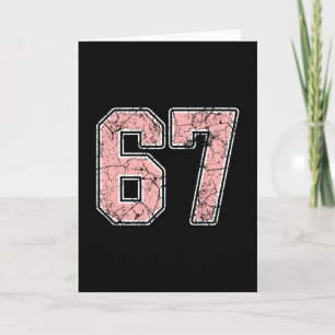 Rosa und weiße Nummer 67 Trikot Spieler Uniform #6 Karte