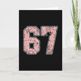 Rosa und weiße Nummer 67 Trikot Spieler Uniform #6 Karte