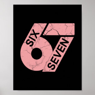 Rosa und weiße Nummer 67 Trikot Spieler Uniform #6 Poster