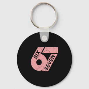 Rosa und weiße Nummer 67 Trikot Spieler Uniform #6 Schlüsselanhänger