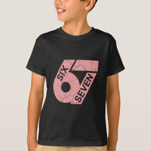 Rosa und weiße Nummer 67 Trikot Spieler Uniform #6 T-Shirt